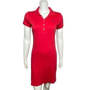 Ralph Lauren Sport T Shirt Dress Womens S Red Short Sleeve Pony Cotton Pullover